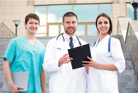 three english speaking doctors